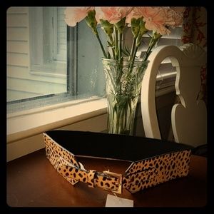 Ann Taylor dyed calf hair leopard waist belt